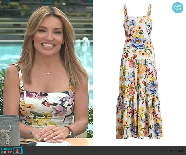 FARM Rio Greek Garden Sleeveless Maxi Dress worn by Kit Hoover on Access Hollywood