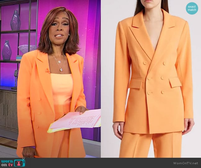 Favorite Daughter The Phoebe Jacket in Creamsicle worn by Gayle King on CBS Mornings