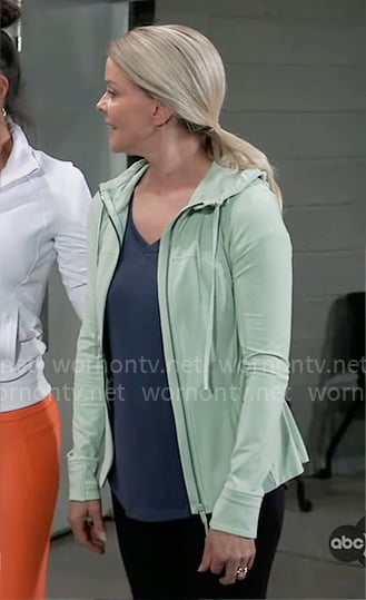 Felicia’s mint green jacket on General Hospital