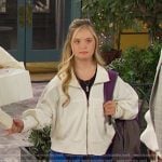 Felicity’s blue plaid pants on Days of our Lives