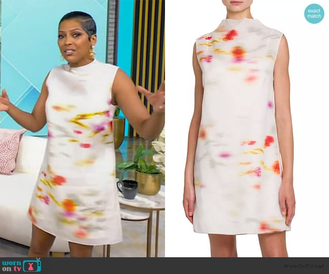 Ferragamo Funnel Neck Silk Organza Reversible Minidress worn by Tamron Hall on Tamron Hall Show