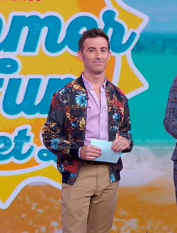 Will Ganss’ floral bomber jacket on Good Morning America