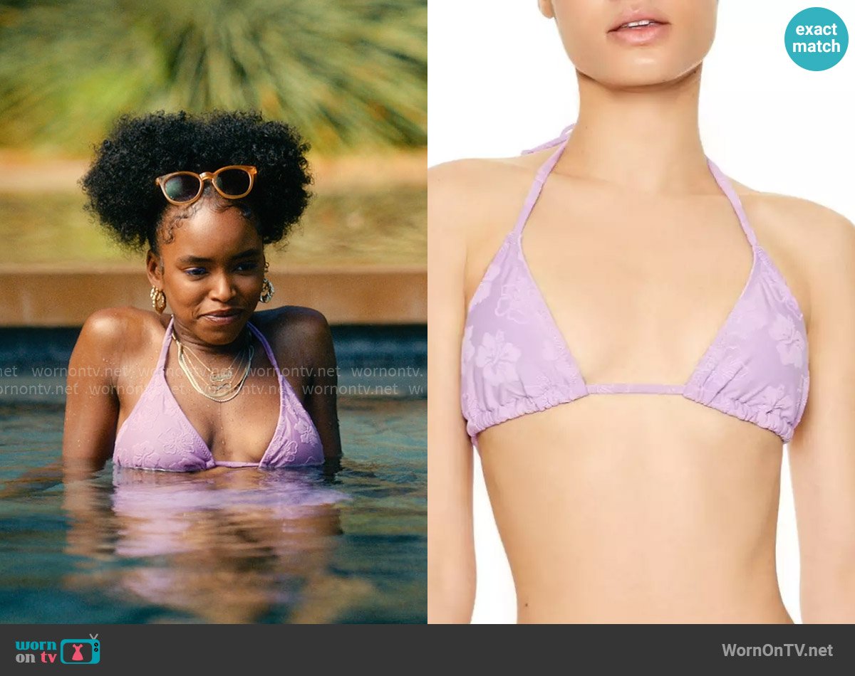 Forever 21 Jacquard Print Triangle Bikini worn by Keisha Clark (Lovie Simone) on Forever