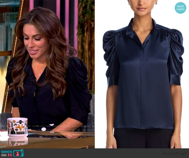 Frame Gillian Ruched Silk Top worn by Alyssa Farah Griffin on The View