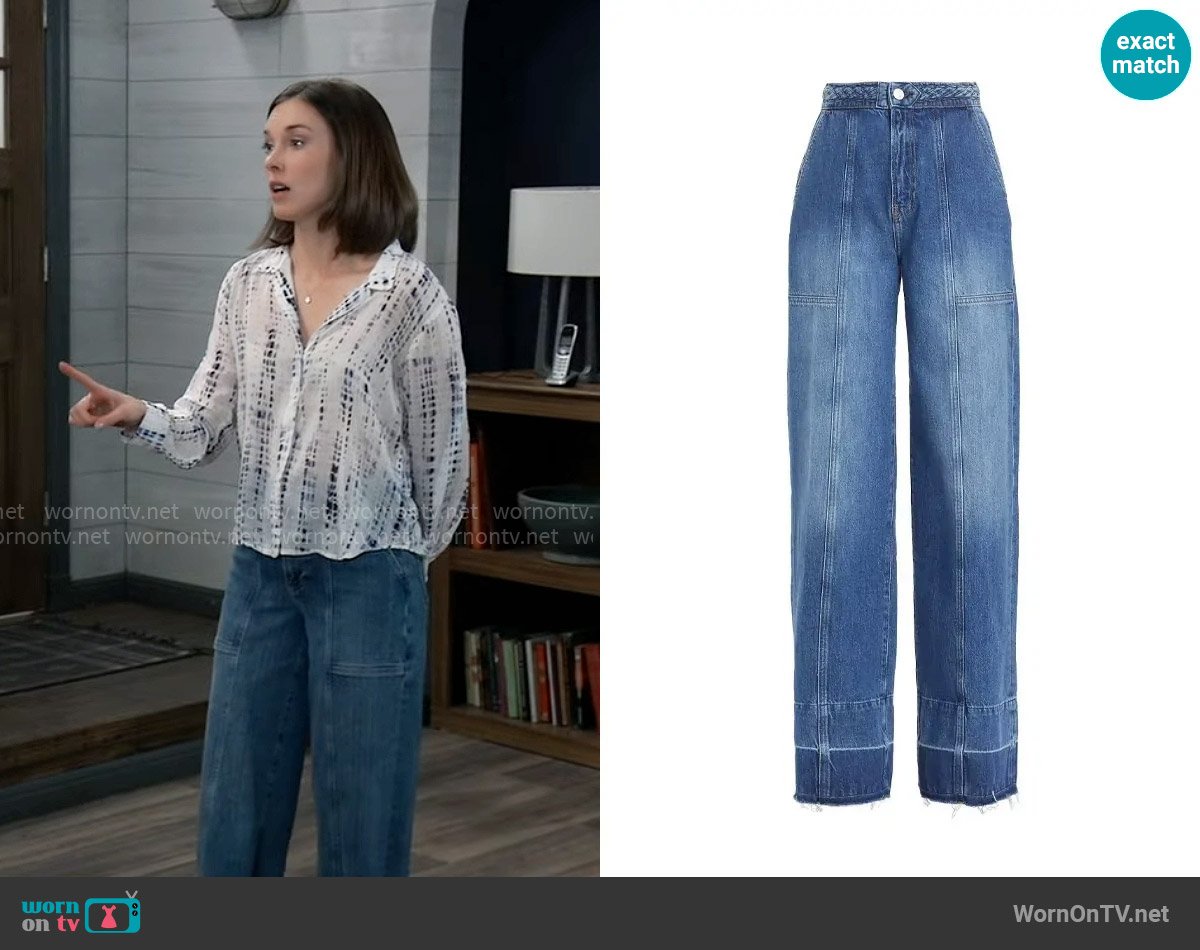 Frame Braided Waistband Jeans worn by Willow Tait (Katelyn MacMullen) on General Hospital