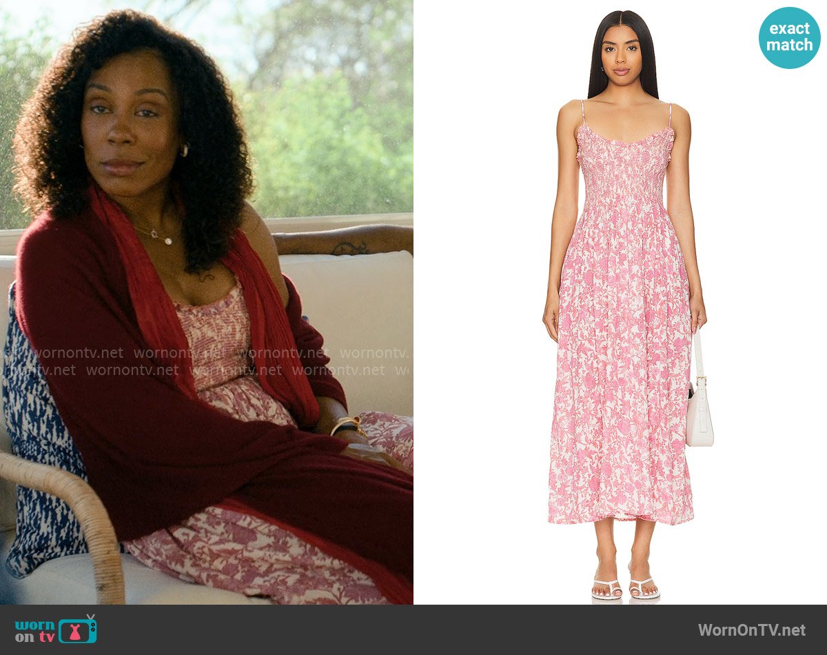 Free People Sweet Nothings Midi Dress in Pink Combo worn by Dawn Edwards (Karen Pittman) on Forever