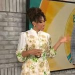 Gabrielle Kerr’s floral belted dress on CBS Mornings