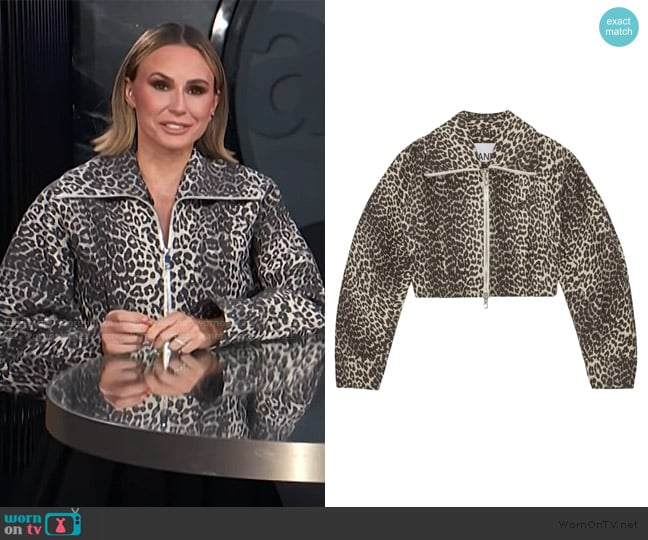 Ganni Leopard-print jacket worn by Keltie Knight on E! News