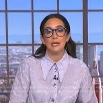 Savannah’s lilac embellished button blouse on NBC News Daily
