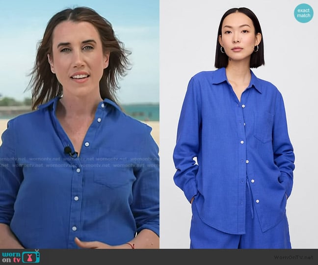 Gap  Linen-Blend Easy Shirt worn by Maggie Vesper on NBC News Daily