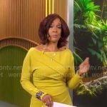 Gayle King’s chartreuse long sleeve dress on CBS Mornings