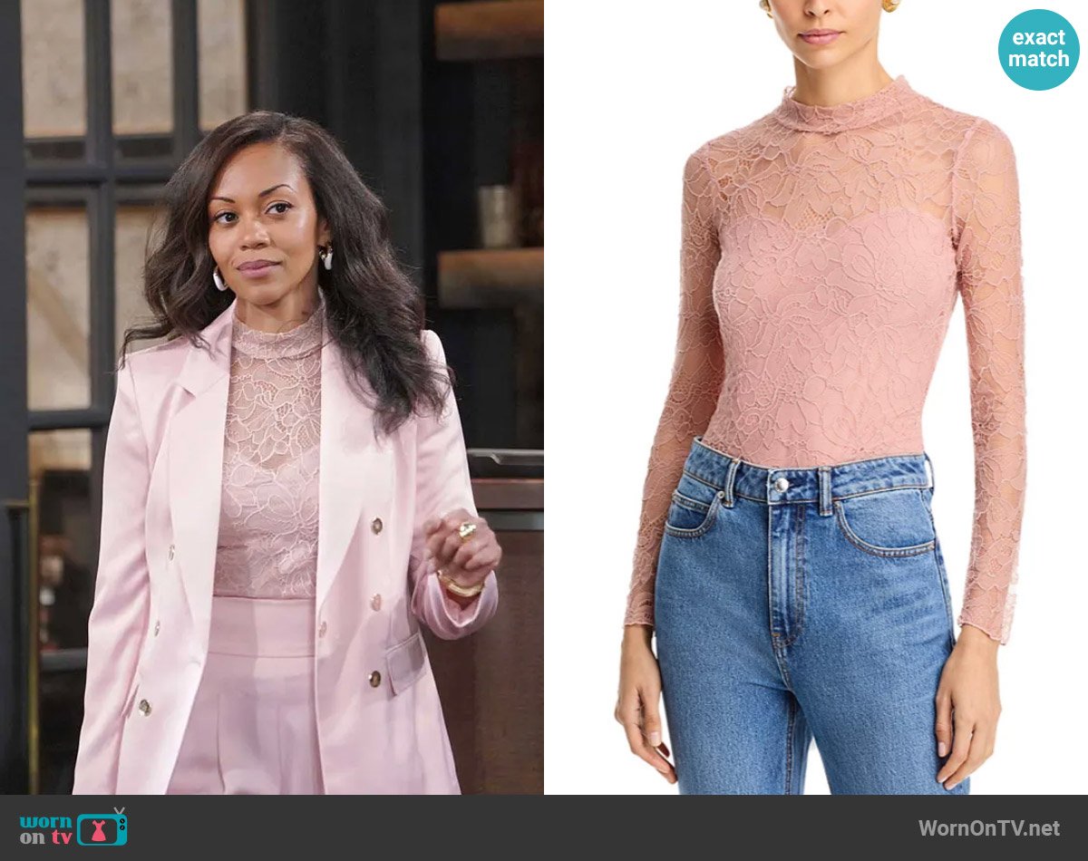 Generation Love Marielle Lace Top worn by Amanda Sinclair (Mishael Morgan) on The Young and the Restless