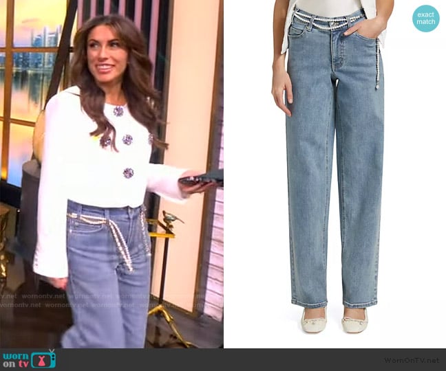Generation Love Staria Embellished Denim Wide-Leg Jeans worn by Alyssa Farah Griffin on The View