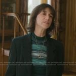 Cenevieve’s striped mock neck top on Etoile