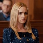 Georgia’s navy blue polka dot dress on Ginny & Georgia