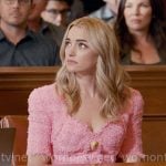 Georgia’s pink tweed button front dress on Ginny & Georgia