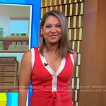 Ginger’s red contrast trim knit dress on Good Morning America