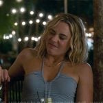 Ginny’s blue ruched halter top on The Four Seasons