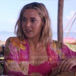Ginny’s pink bikini and floral kimono on The Four Seasons