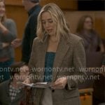 Ginny’s plaid blazer and denim top on The Four Seasons