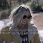 Ginny’s sherpa and suede jacket on The Four Seasons