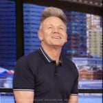 Gordon Ramsay’s navy polo shirt on Live with Kelly and Mark