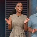 Zuri’s gray polka dot sleeveless mini dress on Access Hollywood