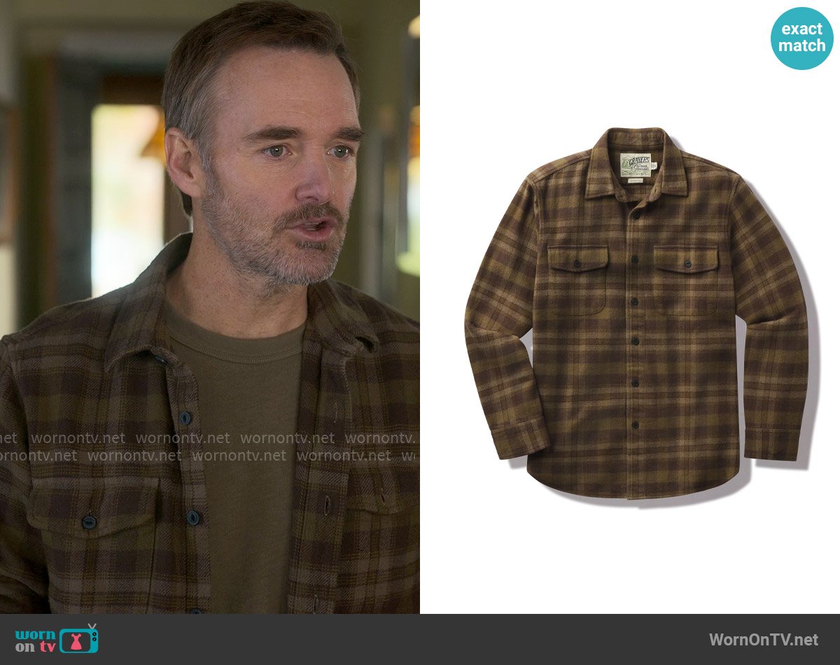 Grayers Scarboro Heritage Heavy Flannel - Olive Loden worn by Jack (Will Forte) on The Four Seasons