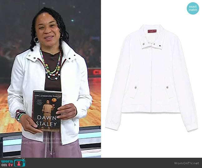 Gucci GG jacquard Zip Jacket worn by Dawn Staley on Today