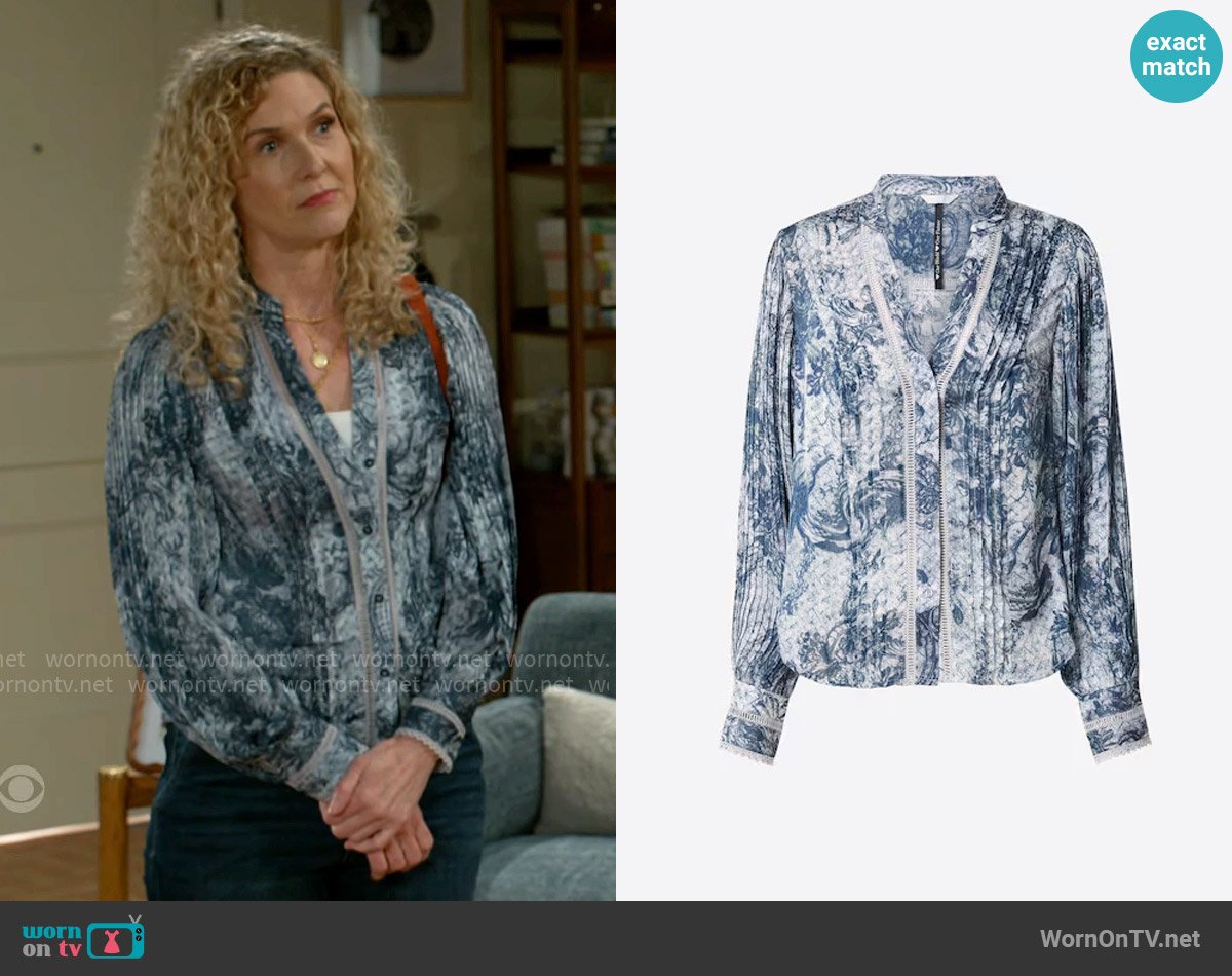 Guess Josette Blouse worn by Jan Morgan (Jerri Tubbs) on Beyond the Gates