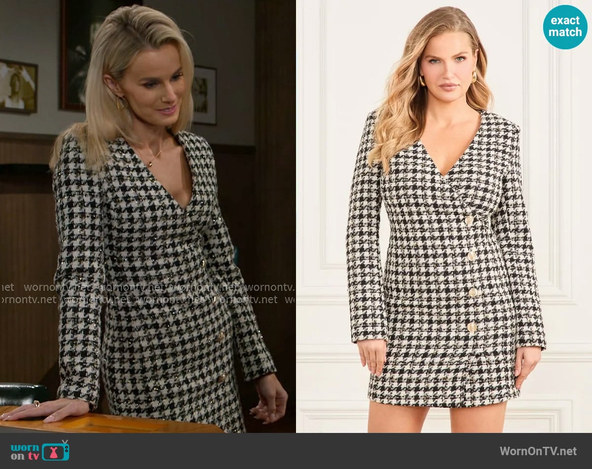 Guess Sevilla Tweed Dress worn by Vanessa McBride (Lauren Buglioli) on Beyond the Gates