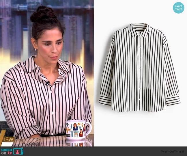 H&M Poplin Shirt worn by Sara Silverman on The View