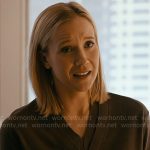 Hannah’s brown v-neck sweater on Chicago Med