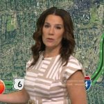 Heather’s geometric print belted dress on Good Morning America