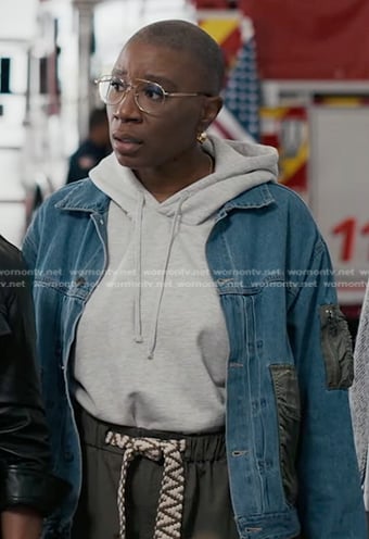 Hen's denim jacket on 9-1-1