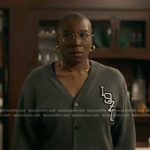 Hen's grey embroidered cardigan on 9-1-1