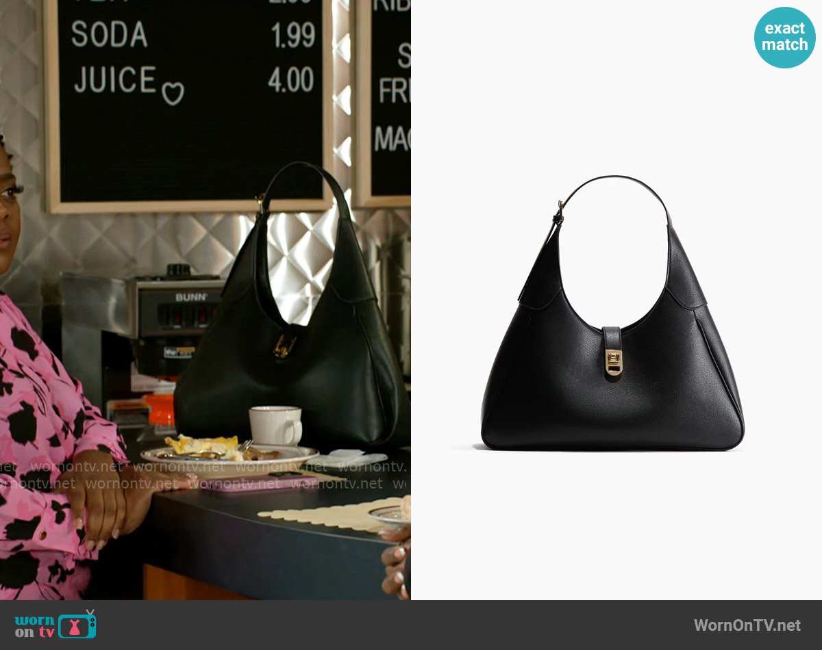 H&M Triangular Shoulder Bag worn by Mona Wilson (Karan Kendrick) on Beyond the Gates