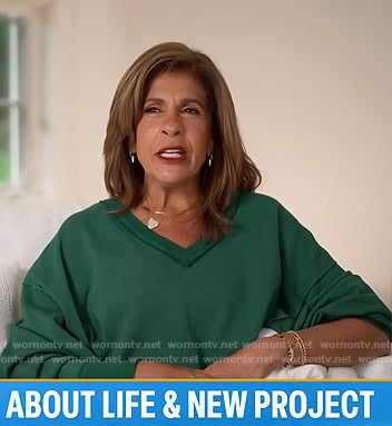 Hoda’s green v-neck sweatshirt on Today