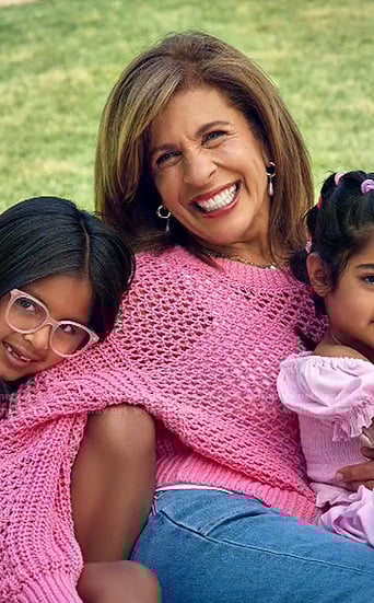 Hoda's pink open knit sweater on Today