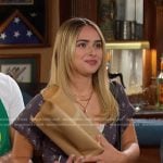 Holly’s grey floral romper on Days of our Lives