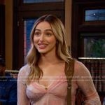 Holly’s pink print ruffle mesh top on Days of our Lives
