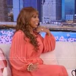 Holly Robinson Peete’s pleated belted dress on Live with Kelly and Mark