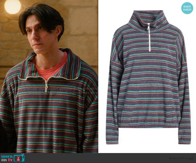 Howlin by Morrison Quarter Zip Shirt worn by Tobias Bell (Gideon Glick) on Etoile