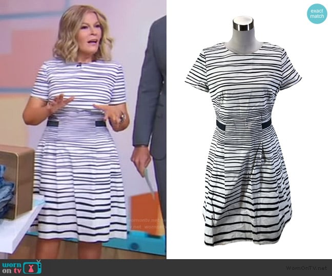 Hugo Boss Striped Dress worn by Tory Johnson on Good Morning America