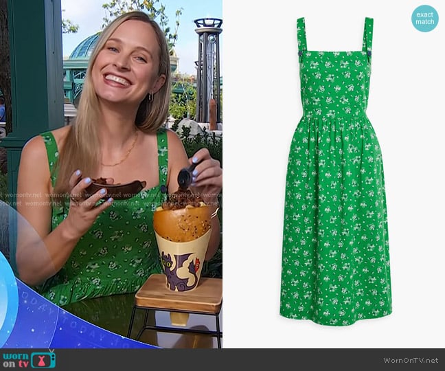 HVN Laura Floral Dress in Green worn by Courtney McBroom on Today