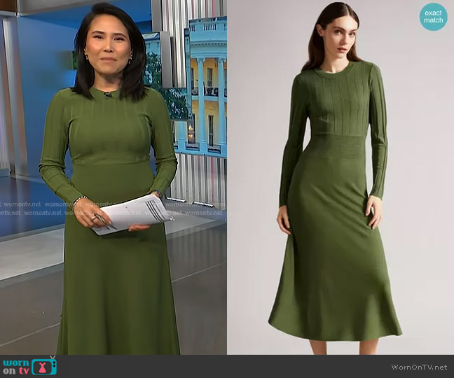 Ted Baker Aimyy Open Back Knit Dress worn by Vicky Nguyen on NBC News Daily