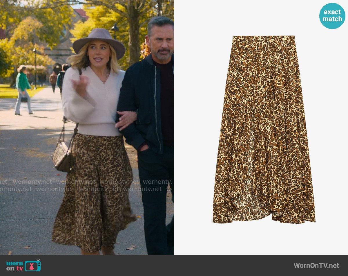 Isabel Marant Sakura Leopard Skirt worn by Ginny (Erika Henningsen) on The Four Seasons