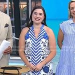 Ivy Odom’s blue stripe and floral print maxi dress on Today