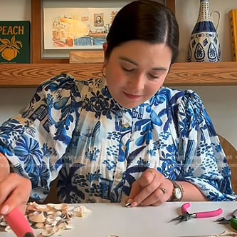 Ivy Odom’s blue print dress on Today