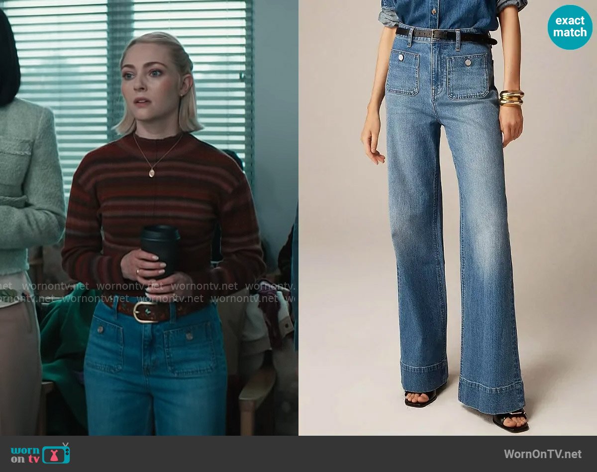J. Crew High-rise sailor denim trouser in 1996 semi-stretch worn by Alice (AnnaSophia Robb) on Grosse Pointe Garden Society